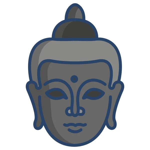 Tian Tan Buddha Imagen Simple Cabeza Buda Icono Vector Para — Vector de stock