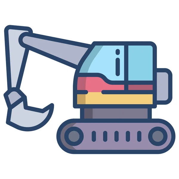 Excavator Web Icon Simple Illustration — Stock Vector