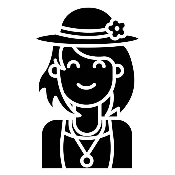 Une Femme Icône Web Illustration Simple — Image vectorielle