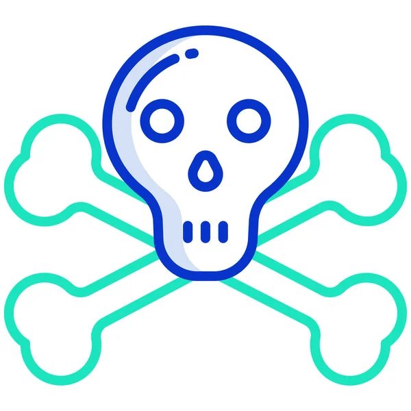 Icono Vector Simple Ilustración Crossbones — Vector de stock