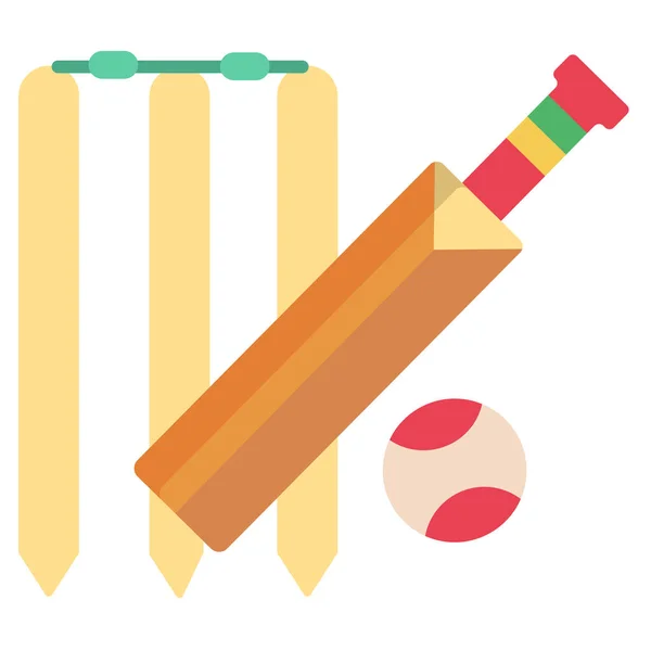 Icono Vector Simple Ilustración Murciélago Cricket — Archivo Imágenes Vectoriales