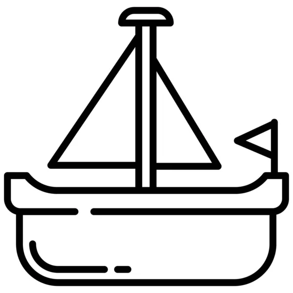 Bateau Icône Web Design Simple — Image vectorielle