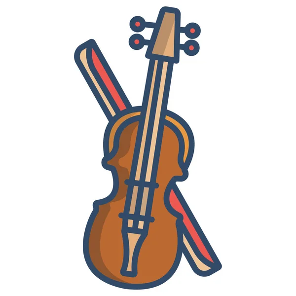 バイオリンシンプルなアイコン ベクトルイラスト — ストックベクタ