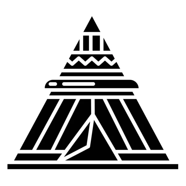 Piramit Simgesi Web Için Dağ Vektör Simgelerinin Basit Çizimi — Stok Vektör