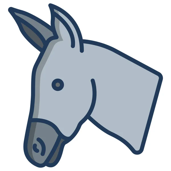 Vector Illustration Donkey — Stock Vector