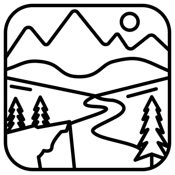 Dağ. Web simgesi vektör illüstrasyonu