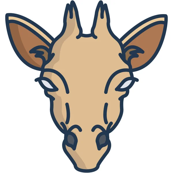 Ikone Giraffe Einfache Vektorgiraffen Illustration — Stockvektor