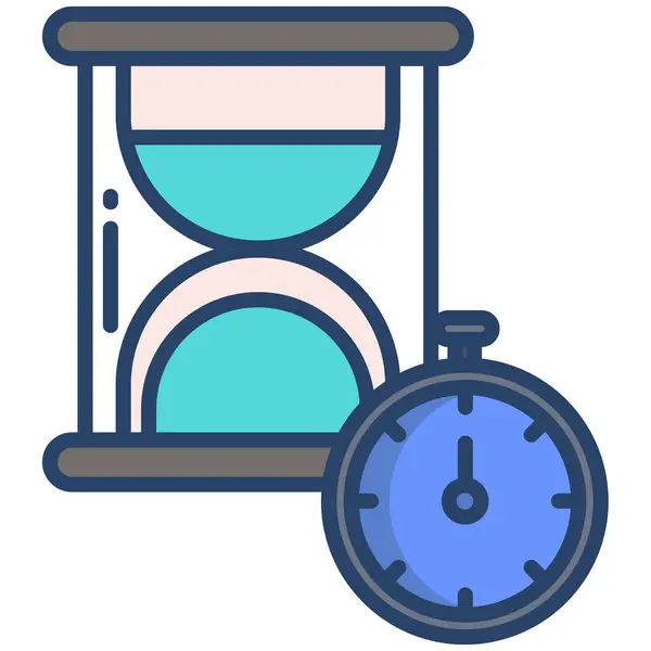 Reloj Arena Icono Web Ilustración Simple — Vector de stock