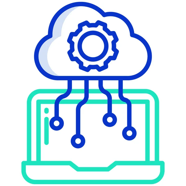 Informatique Nuage Conception Simple — Image vectorielle