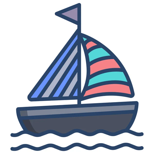 Beyaz Arkaplanda Basit Vektör Gemi Simgesi — Stok Vektör