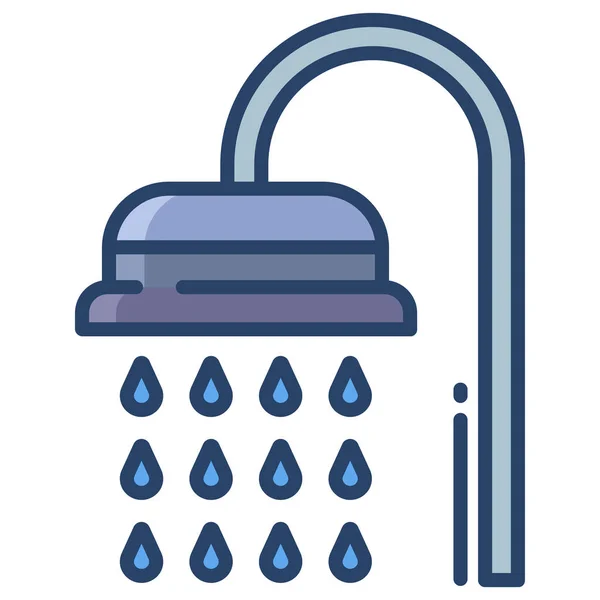 Shower Web Icon Vector Illustration — Stock Vector