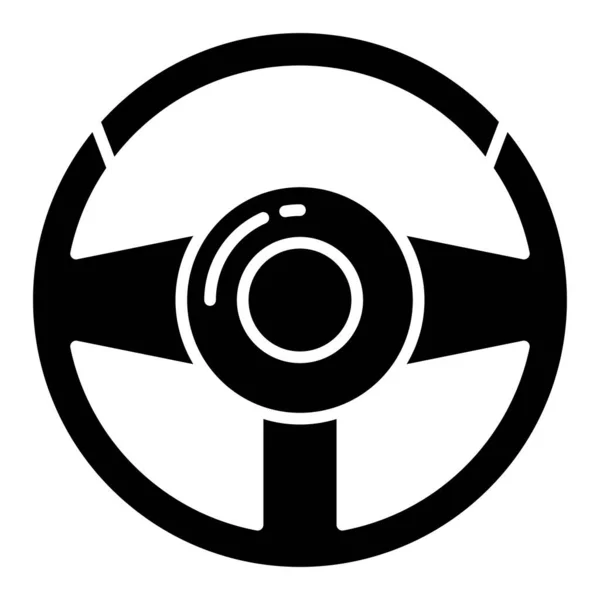 Ikon Vektor Sederhana Ilustrasi Roda Kemudi - Stok Vektor
