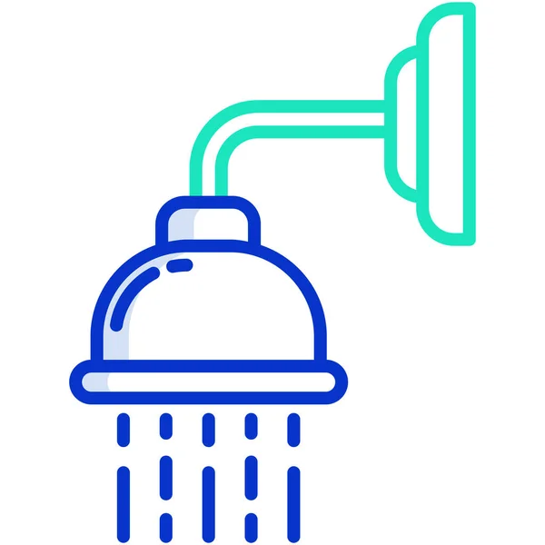 Shower Web Icon Vector Illustration — Stock Vector