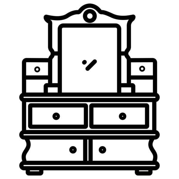 Nachttisch Schrank Mit Schubladen Vektor Illustration Design — Stockvektor