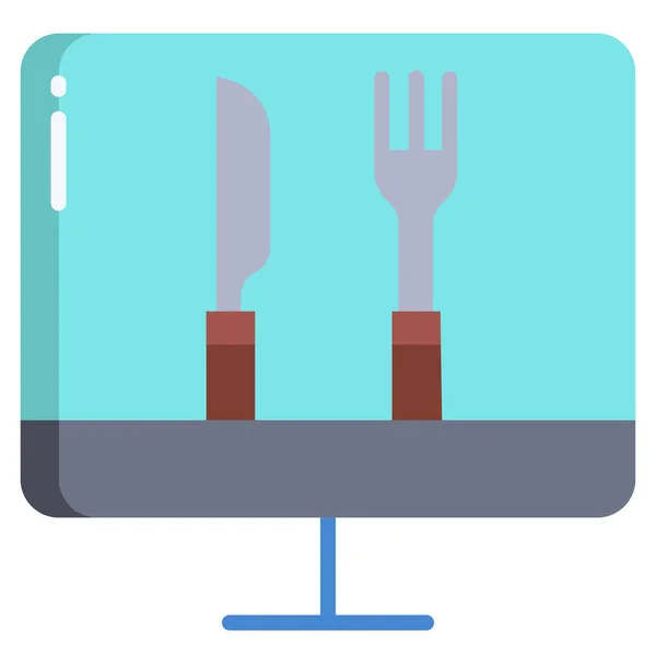 Einfaches Vektor Symbol Illustration Von Messer Und Gabel — Stockvektor