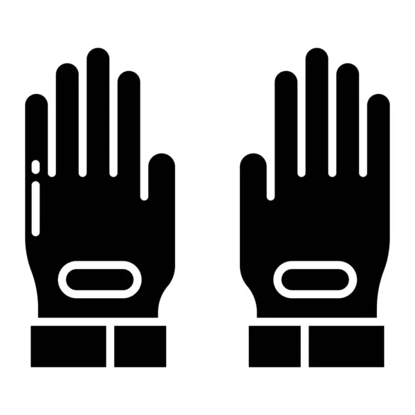 Gloves Icon Black White Vector Illustration — Stock Vector