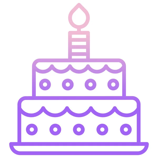 Gâteau Anniversaire Illustration Simple — Image vectorielle