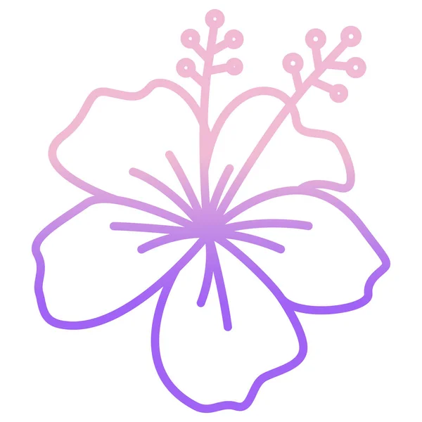 Hermosa Flor Púrpura Con Sombra Sobre Fondo Blanco — Vector de stock