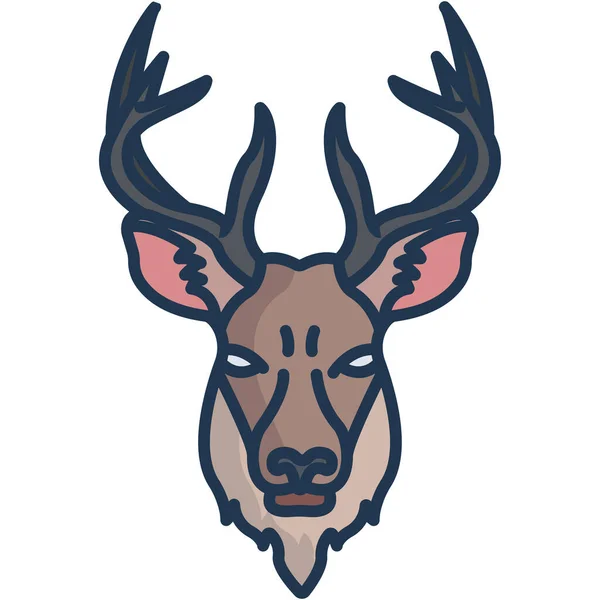 Deer Web Icon Vector Illustration — Stock Vector