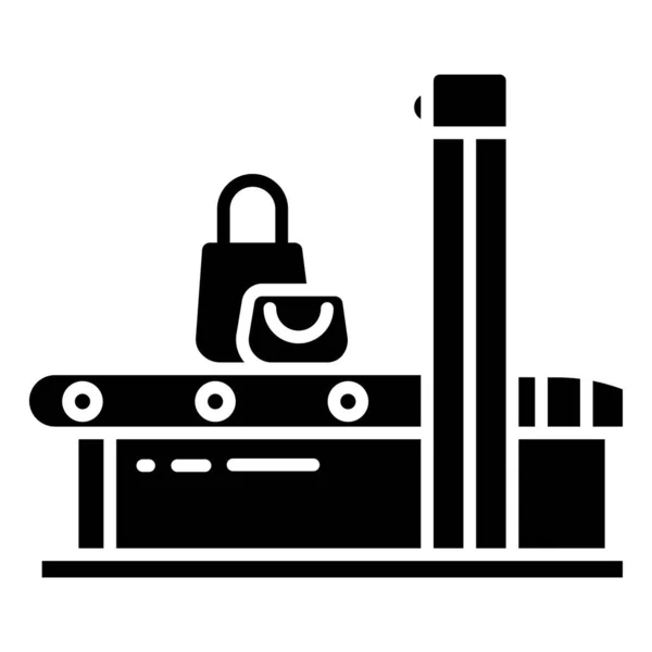 Einfacher Vektor Sicherheitsgepäckkontrolle Symbol Auf Weißem Hintergrund — Stockvektor