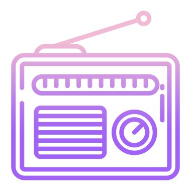 Radyo. Web simgesi basit illüstrasyon 