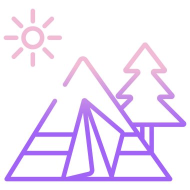 Kamp yapmak. Web simgesi basit illüstrasyon