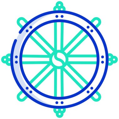 Dharma çarkı. Web simgesi vektör illüstrasyonu