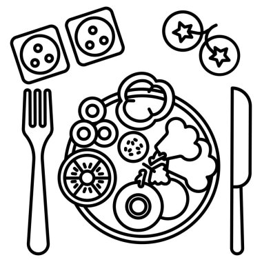 Salata ve sebze vektör çizimi