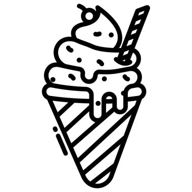 Dondurma koni, vektör çizim