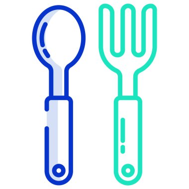 Çatal bıçak. Web simgesi basit tasarım