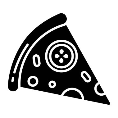 Pizza web simgesi, vektör çizim 