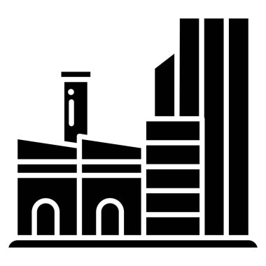 Bina. Web simgesi basit illüstrasyon