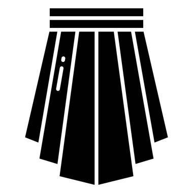 Beyaz arkaplanda basit vektör etek simgesi