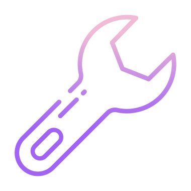 Anahtar, tornavida, arka planda izole edilmiş düz simge. vektör illüstrasyonu