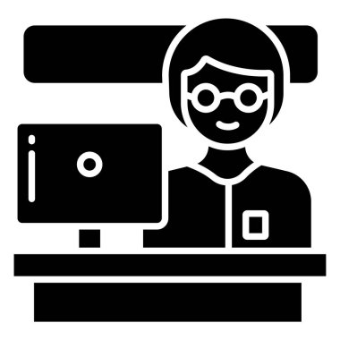 Hacker. Web simgesi basit illüstrasyon