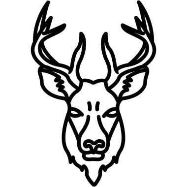 Geyik. Web simgesi vektör illüstrasyonu