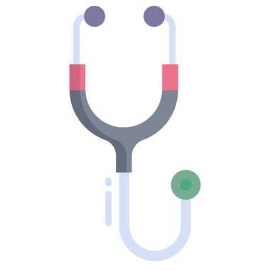 Beyaz arkaplanda steteskopun basit vektör simgesi