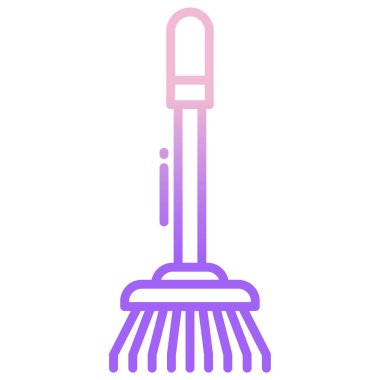 Beyaz arkaplanda basit vektör simgesi süpürülüyor