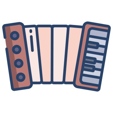 Akordiyon. Web simgesi vektör illüstrasyonu