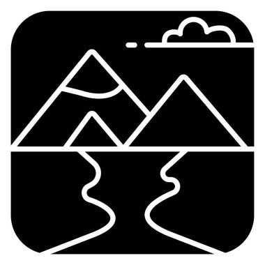 Dağ. Web simgesi basit illüstrasyon