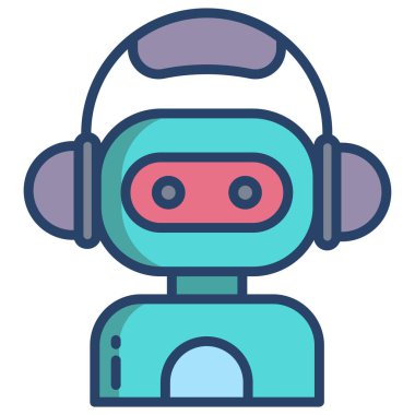 robot. Web simgesi basit illüstrasyon