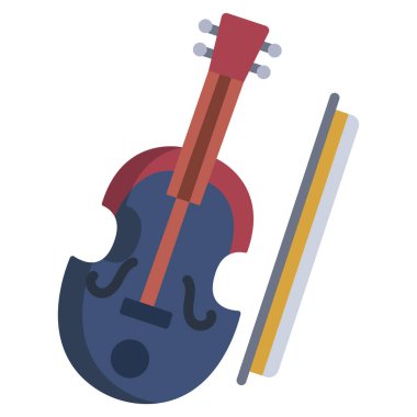 Keman. Web simgesi basit illüstrasyon