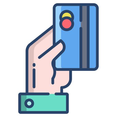 Basit vektör simgesi, kredi kartı illüstrasyonu