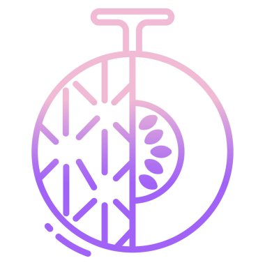 Mor bir karpuz simgesinin çizimi