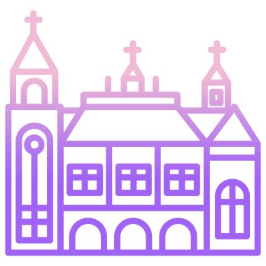 Kiliseye. Web simgesi vektör illüstrasyonu