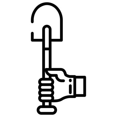 Beyaz arkaplanda basit bir kürek simgesi