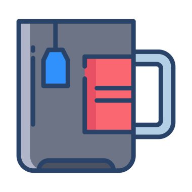 Beyaz arkaplanda bir fincan çay basit vektör simgesi