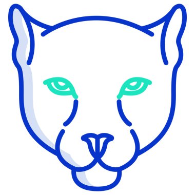 vektör, siluet jaguar, çita, simge