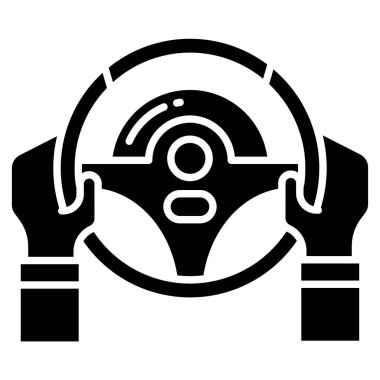 Araba direksiyon ikonu. Drone vektör simgelerinin özet çizimi.