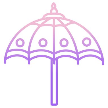 şemsiye basit simgesi, vektör çizim